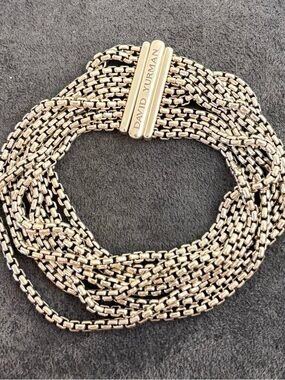David Yurman Sterling silver Multi-Strand Box Chain Bracelet-Medium
